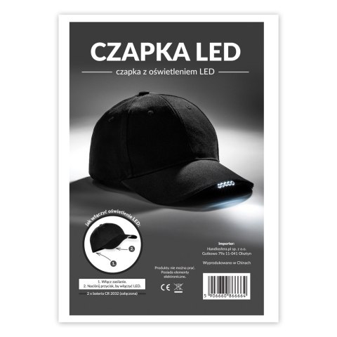 Czapka LED z daszkiem dla biegacza latarka sport