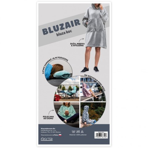 Bluzair Bluza Koc z Kapturem XXL Ciepła Hoodie 4w1