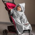 Kocyk zimowy Szary minky gruby koc z rękawkami
