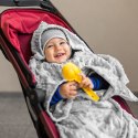 Kocyk zimowy Szary minky gruby koc z rękawkami