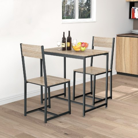 Zestaw komplet mebli stolik 2 krzesła metal MDF ModernHome