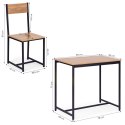 Zestaw komplet mebli stolik 2 krzesła metal MDF ModernHome