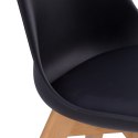 Komplet 4 krzeseł do salonu jadalni z poduszką ekoskóra Czarne ModernHome