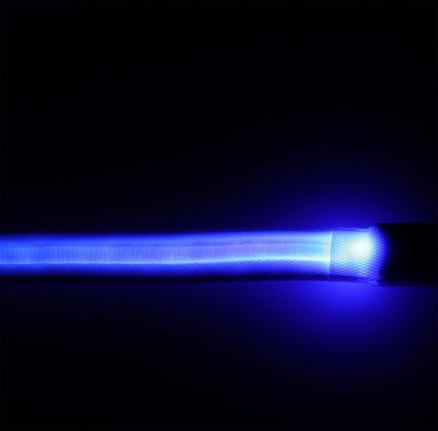 Smycz dla psa kota świecąca spacer jesień zima noc LED 1,2 m niebieska