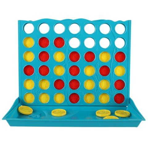 Gra logiczna planszowa szczęśliwa czwórka cztery w rzędzie 25x19x20 cm