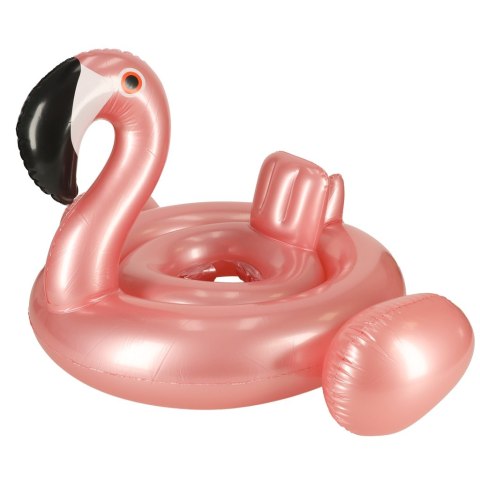Kółko do pływania dla niemowląt koło pontonik dla dzieci z siedziskiem kółko plażowe flaming max 20kg 1-3lata 60 cm