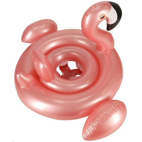 Kółko do pływania dla niemowląt koło pontonik dla dzieci z siedziskiem kółko plażowe flaming max 20kg 1-3lata 60 cm