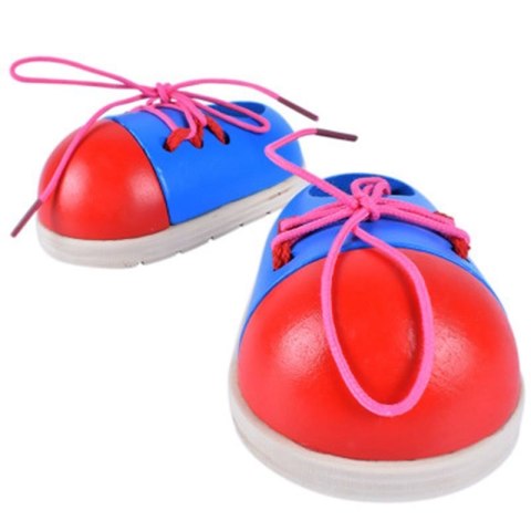 Buty drewniane do nauki sznurowania wiązania sznurowadeł 2 sztuki