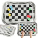Mata wodna sensoryczna dmuchana dla niemowląt kontrastowa czarno-biała szachownica XXL 65x50 cm