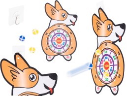 Tarcza Dart z rzutkami piłkami na rzep celowanie rzut do celu corgi