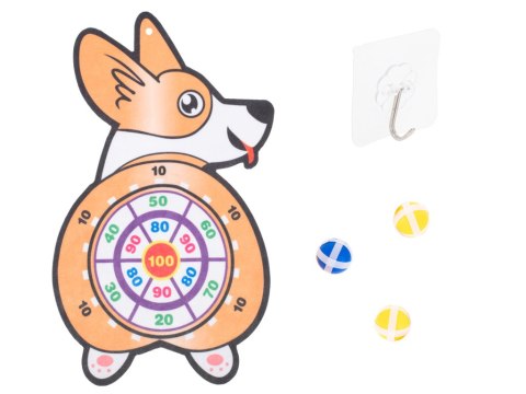 Tarcza Dart z rzutkami piłkami na rzep celowanie rzut do celu corgi