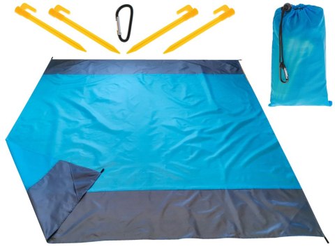Mata plażowa piknikowa wodoodporna duża koc biwakowy na piknik biwak pokrowiec XXL 210 X 200 cm