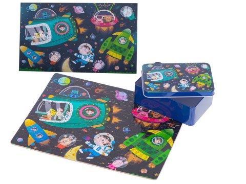 Puzzle dla dzieci układanka w puszce kosmos 100 elementów