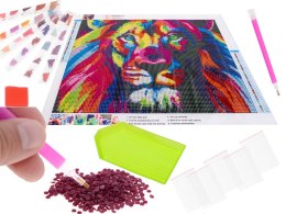 Haft diamentowy Diamond Painting mozaika diamentowa zestaw 5D lew