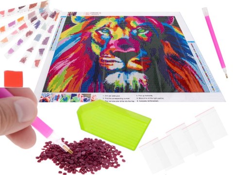 Haft diamentowy Diamond Painting mozaika diamentowa zestaw 5D lew