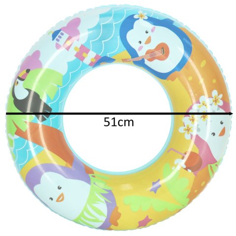 Kółko do pływania koło dmuchane kółko plażowe pingwinek 60 kg BESTWAY 36113 51 cm