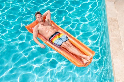 Materac dmuchany plażowy do pływania na basen wodę BESTWAY 44013 pomarańczowy 90kg 183cm