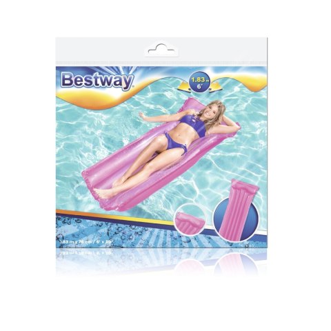 Materac dmuchany plażowy do pływania na basen wodę BESTWAY 44013 różowy 90kg 183cm