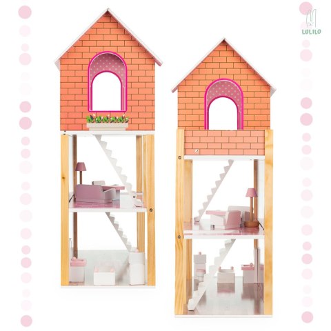 Domek dla lalek różowy drewniany LULILO Tulipo 70cm