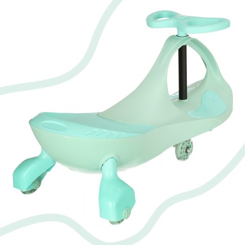 Jeździk grawitacyjny LED Swing Fix S3 świecące koła miętowy