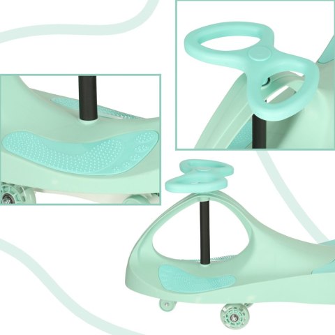 Jeździk grawitacyjny LED Swing Fix S3 świecące koła miętowy