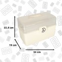 Organizer na leki pojemnik pudełko kasetka apteczka duży XXL na zamek skrzynka 34x19x22,5cm