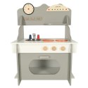 Kuchnia dla dzieci drewniana MDF piekarnik garnki akcesoria 70cm