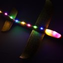 Szybowiec samolot styropianowy 8LED 48cm żółty