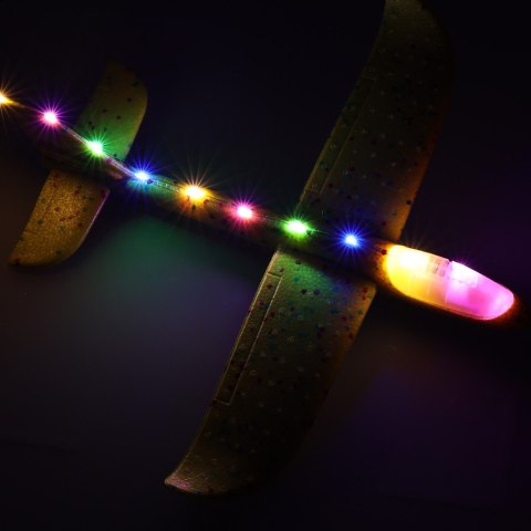 Szybowiec samolot styropianowy 8LED 48cm żółty