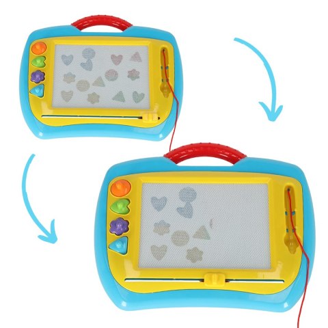 Tablica magnetyczna tablet do rysowania znikopis stempelki niebieski XL