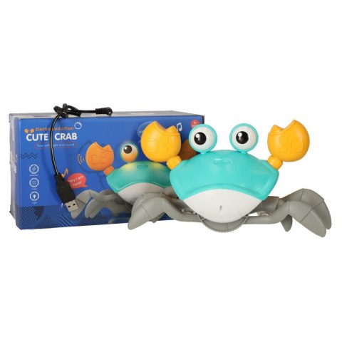 Krab uciekający pełzający czujnik interaktywna akumulator USB zielony