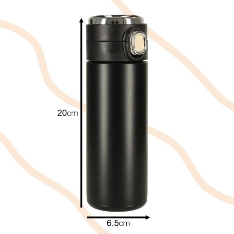 Kubek bidon termiczny z ustnikiem termos LED 420ml czarny