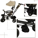 Rowerek trójkołowy TRIKE FIX Lite V2 3w1 z daszkiem obracany regulowany spacerówka prowadnik pasy beżowy