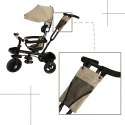 Rowerek trójkołowy TRIKE FIX Lite V2 3w1 z daszkiem obracany regulowany spacerówka prowadnik pasy beżowy