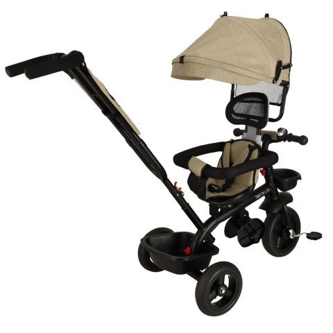Rowerek trójkołowy TRIKE FIX Lite V2 3w1 z daszkiem obracany regulowany spacerówka prowadnik pasy beżowy