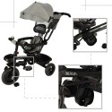 Rowerek trójkołowy TRIKE FIX Lite V2 3w1 z daszkiem obracany regulowany spacerówka prowadnik pasy szary