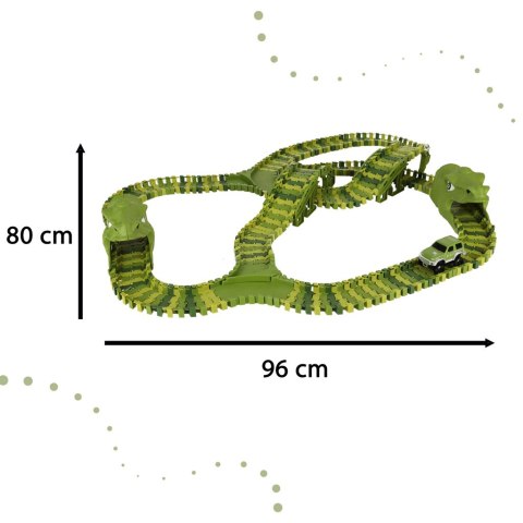 Tor wyścigowy dinozaury samochody XXL TRACK 240 elementów