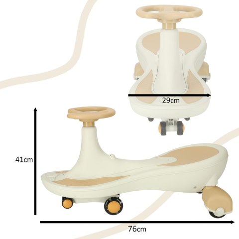 Jeździk grawitacyjny LED Swing Fix S4 świecące koła z muzyką grający 76cm złoto-biały max 100kg