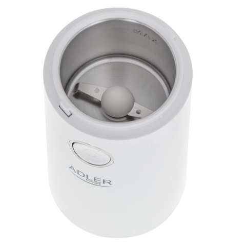 Młynek do kawy Adler AD 4446ws orzechów ziół elektryczny biały srebrny 150W