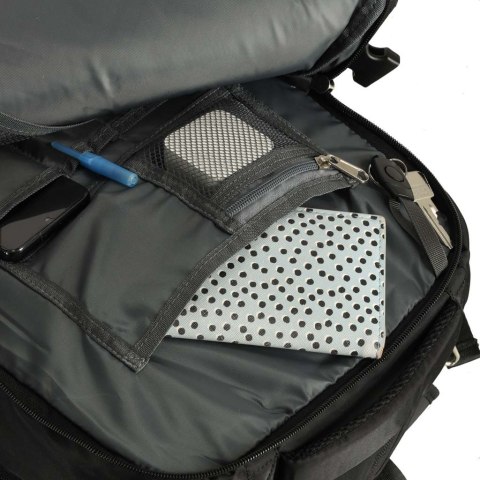 Plecak podróżny na laptopa bagaż podręczny RYANAIR WIZZAIR USB 30x45x27cm czarny wodoodporny