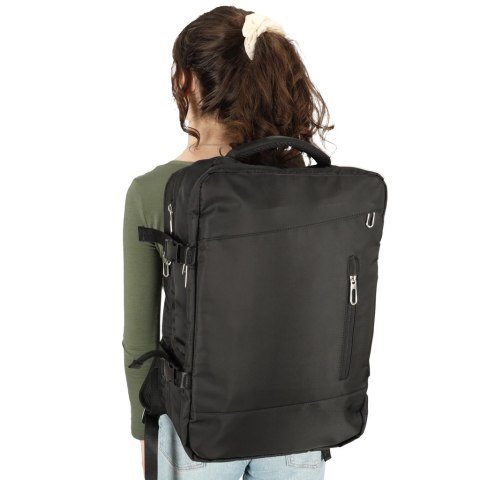 Plecak podróżny na laptopa bagaż podręczny RYANAIR WIZZAIR USB 30x45x27cm czarny wodoodporny