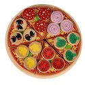 Pizza drewniany zestaw do zabawy na rzep akcesoria łopatka nóż talerz nauka krojenia 20cm