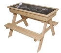 Ławka ogrodowa stolik dla dzieci drewniany piaskownica tablica 92 x 78 x 52 cm