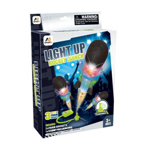 Wyrzutnia rakiet piankowych Power launcher rocket LED rakiety piankowe x3