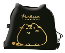 Plecak worek na buty wf Pusheen złoty czarny
