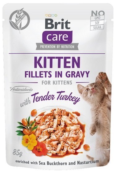 BRIT Care Fillets in Gravy filety z indykiem w sosie - mokra karma dla kociąt - 85 g
