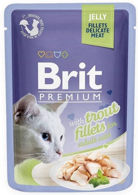 BRIT Premium Cat Pouch Jelly Fillet Family Plate - mokra karma dla kota - 12 x 85 g
