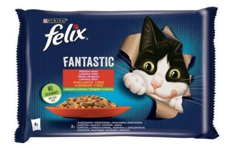FELIX Fantastic Mięso z warzywami - mokra karma dla kota - 4x85g