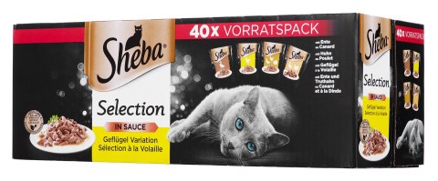 SHEBA Selection in Sauce smaki drobiowe - mokra karma dla kota - 40x 85g (multipak x1)