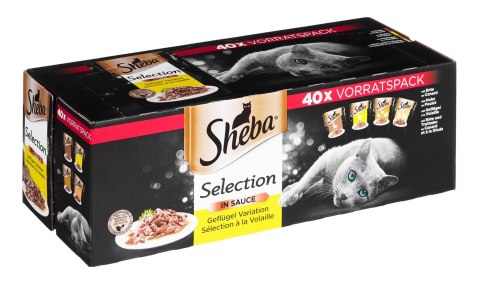 SHEBA Selection in Sauce smaki drobiowe - mokra karma dla kota - 40x 85g (multipak x1)